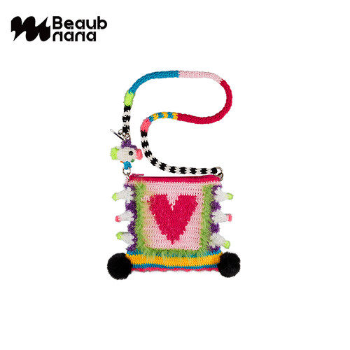 小黄香蕉手钩彩色钩织多功能包