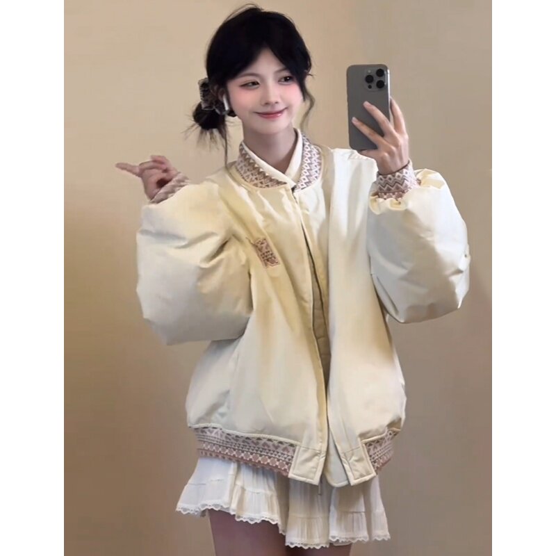 棉服女2025年新款冬季棒球服情侣夹克棉衣超好看夹棉厚外套棉袄