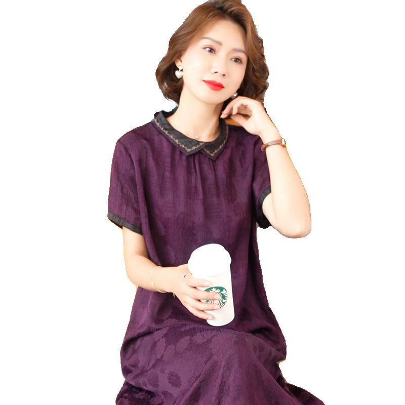 迪芬璐嘉气质优雅香云纱连衣裙女