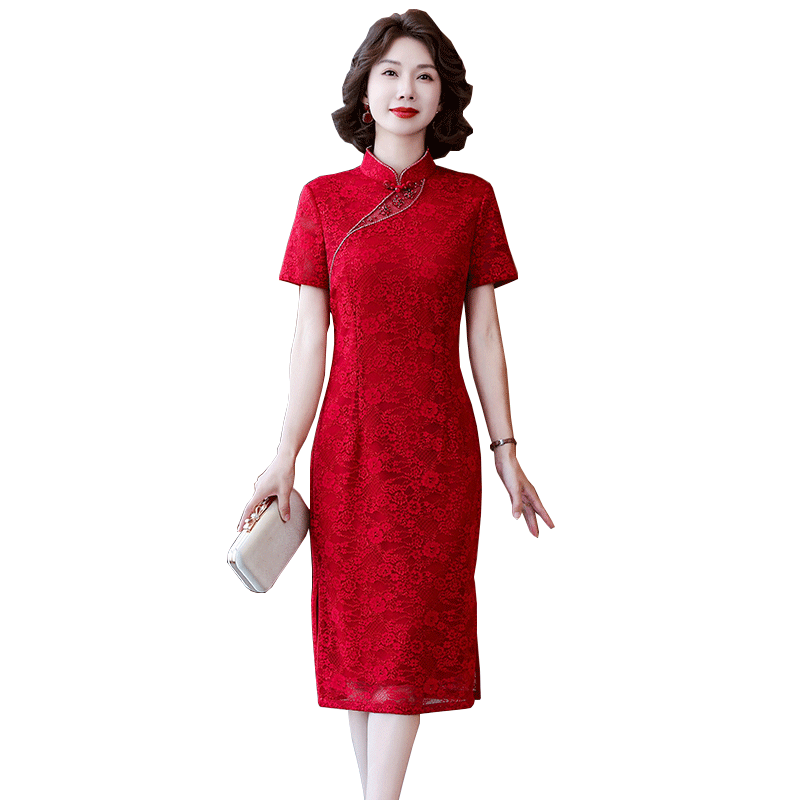 迪芬璐嘉气质优雅婚宴蕾丝旗袍