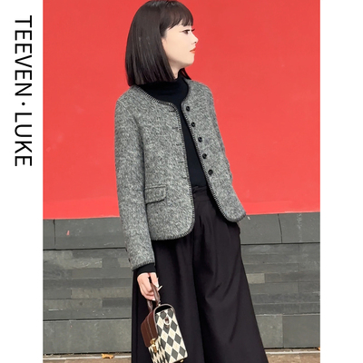 迪芬璐嘉双面呢羊毛大衣气质