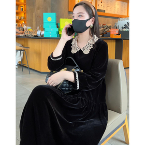 2026年中年妈妈真丝桑蚕丝裙子显瘦气质新款秋季时尚丝绒连衣裙女