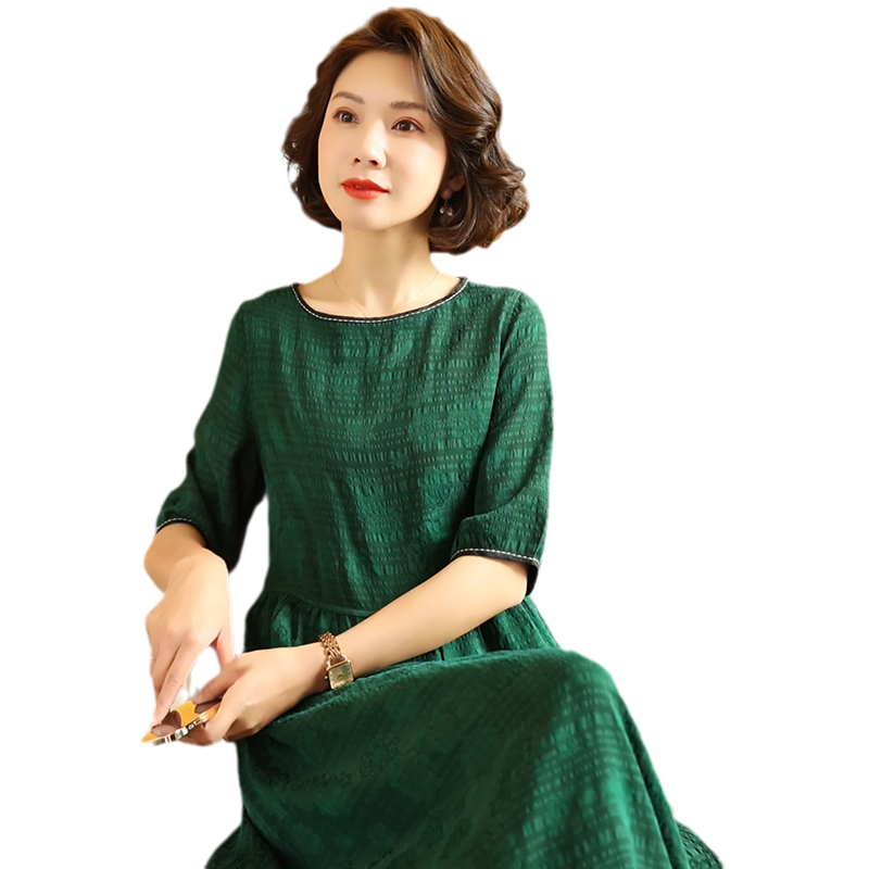迪芬璐嘉气质真丝香云纱连衣裙女