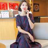 杭州大牌真丝连衣裙女夏季 2023年新款 中年妈妈气质桑蚕丝裙子大牌