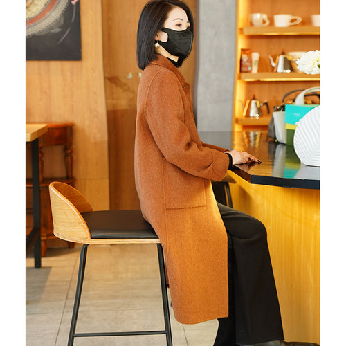 迪芬璐嘉双面呢羊毛骆驼绒大衣