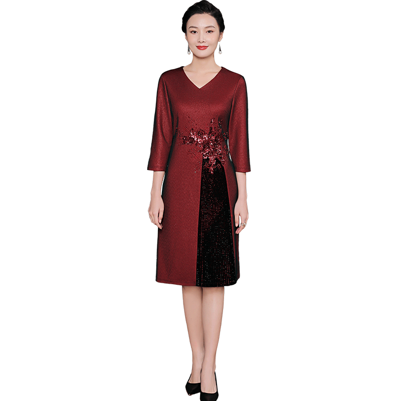 迪芬璐嘉喜婆婆婚宴礼服连衣裙女