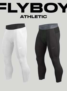 FLYBOY 24秋冬 针织篮球紧身裤训练健身跑步高弹打底长裤男