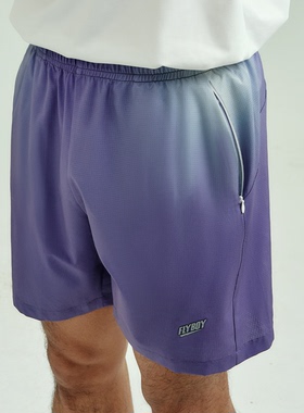 FLYBOY 25春夏 数码印针眼运动短裤针眼小方格凉感亲肤篮球裤