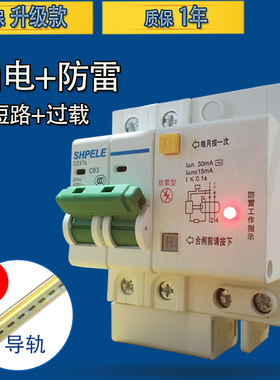 DZ47LE-2P 63A家用微断空气开关漏电断路器漏保漏电防雷带指示灯