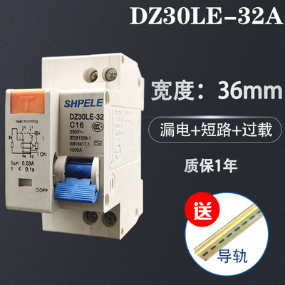DZ30LE-32A漏电保护器16A32A双进双出漏保触电保护DPNLE漏电空开