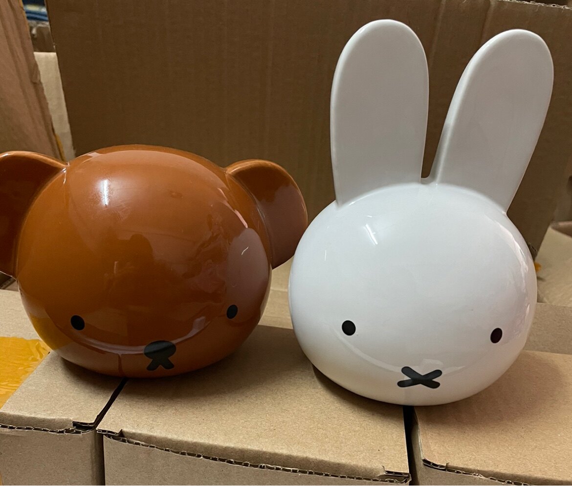 外贸尾单无原盒米飞兔菲姐陶瓷存钱罐大肚杯