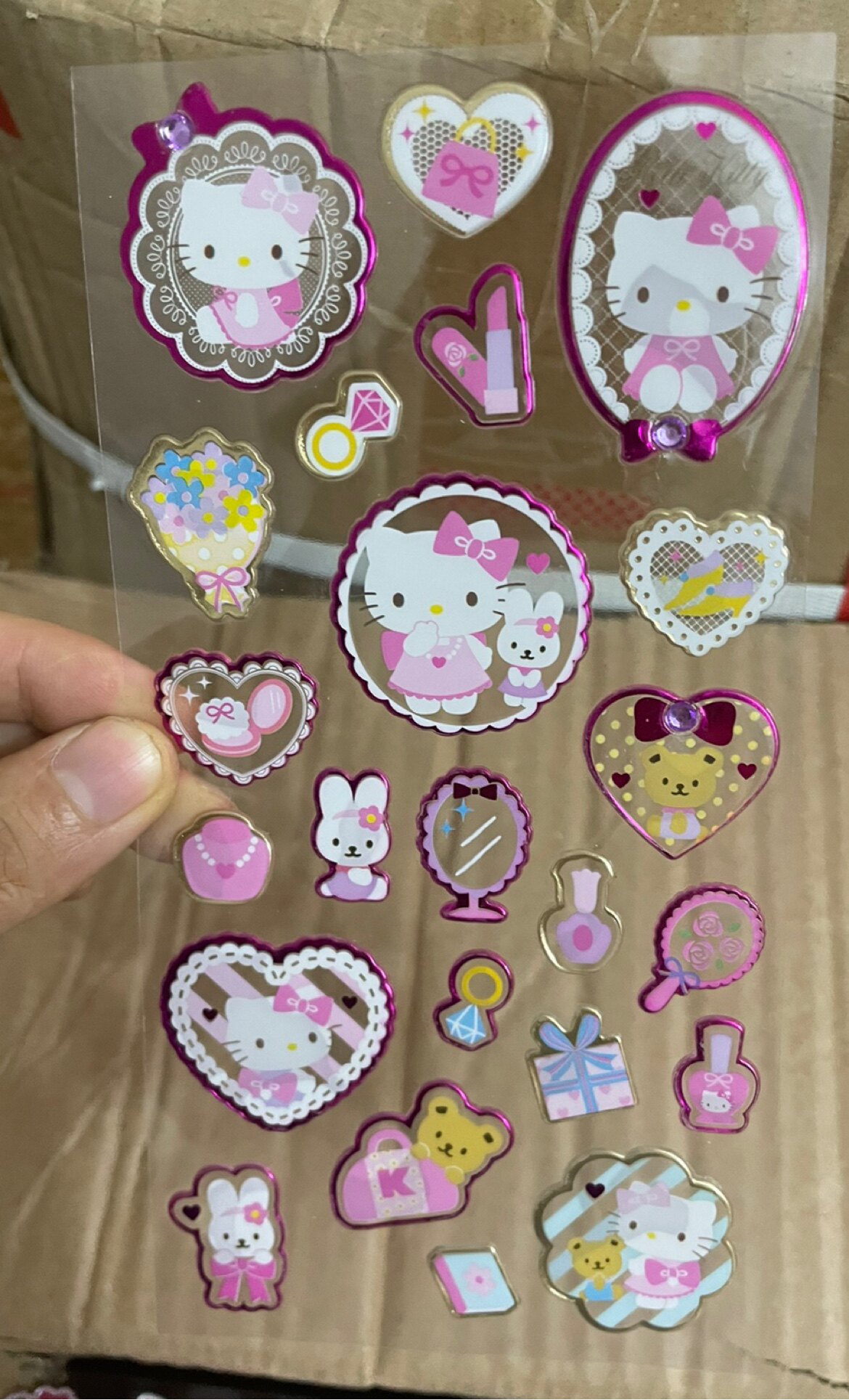 非日单卡通图案KT猫发泡贴纸少女心可爱装饰贴儿童镜子墙面随手贴