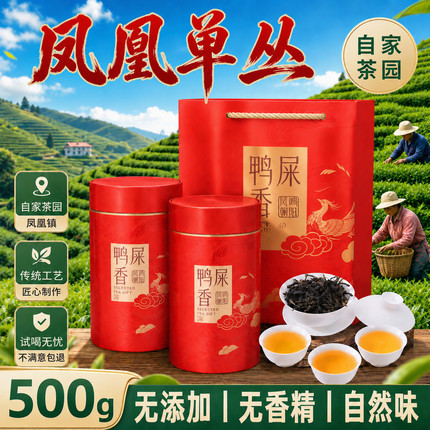 雪片潮州凤凰春茶抽湿鸭屎香单丛茶 清香抽湿乌岽单枞茶500克包邮