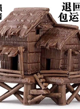 上水石假山盆景小屋房子多肉装饰