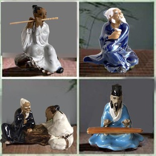 吸水石上水石盆景假山摆件古典人物李白东坡装饰微景观鱼缸造景配