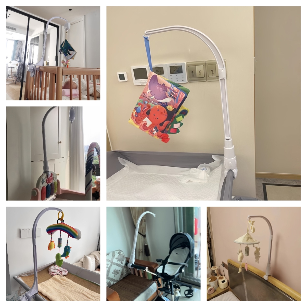 婴儿吊挂玩具支架床铃吊杆婴儿床头旋转音乐盒配件新生儿安抚陪伴