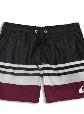 Quiksilver橡筋松紧速干沙滩裤男士宽松大码休闲旅游人字拖四分裤