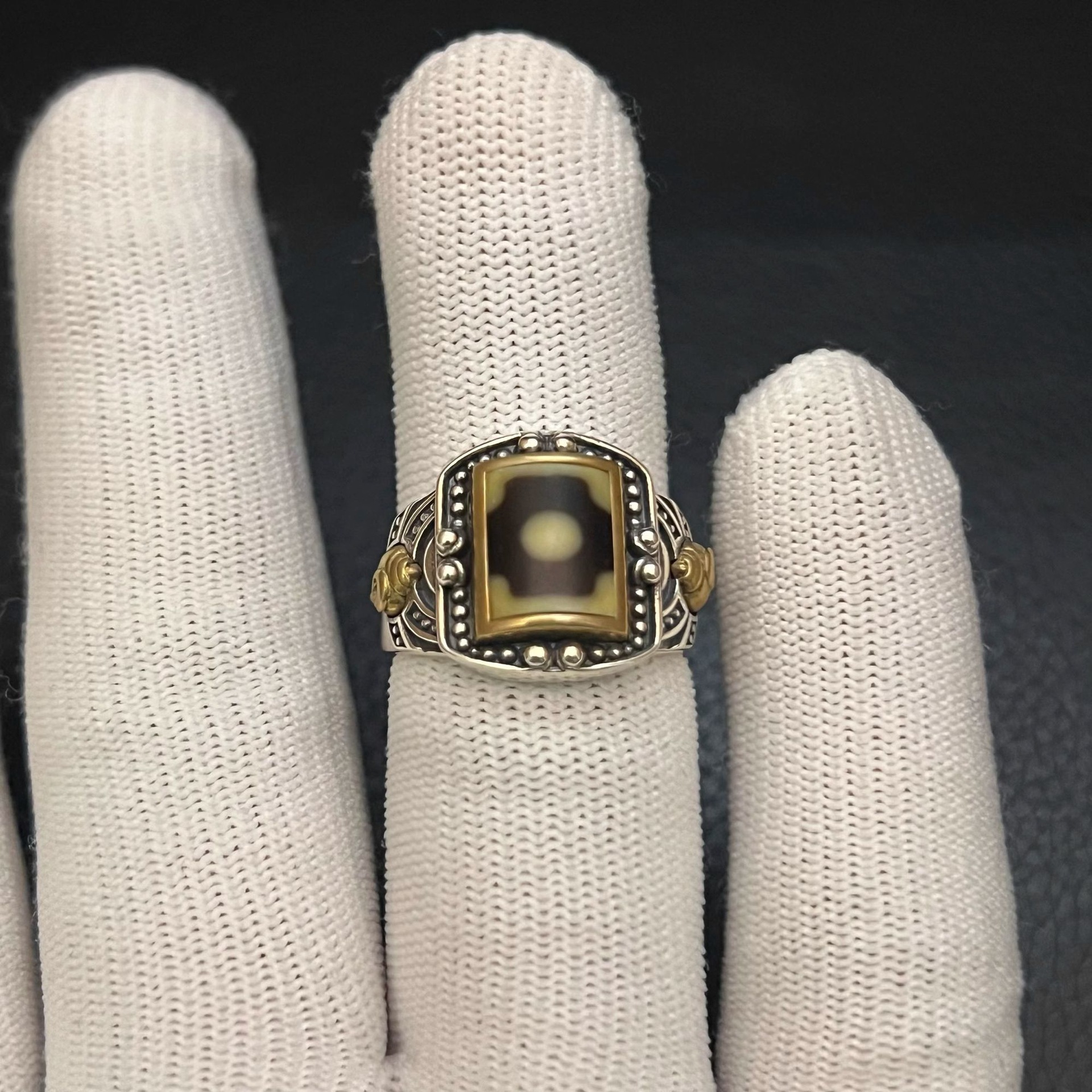 藏式新款之眼天珠戒指个性指环活口男女民族食指复古开口