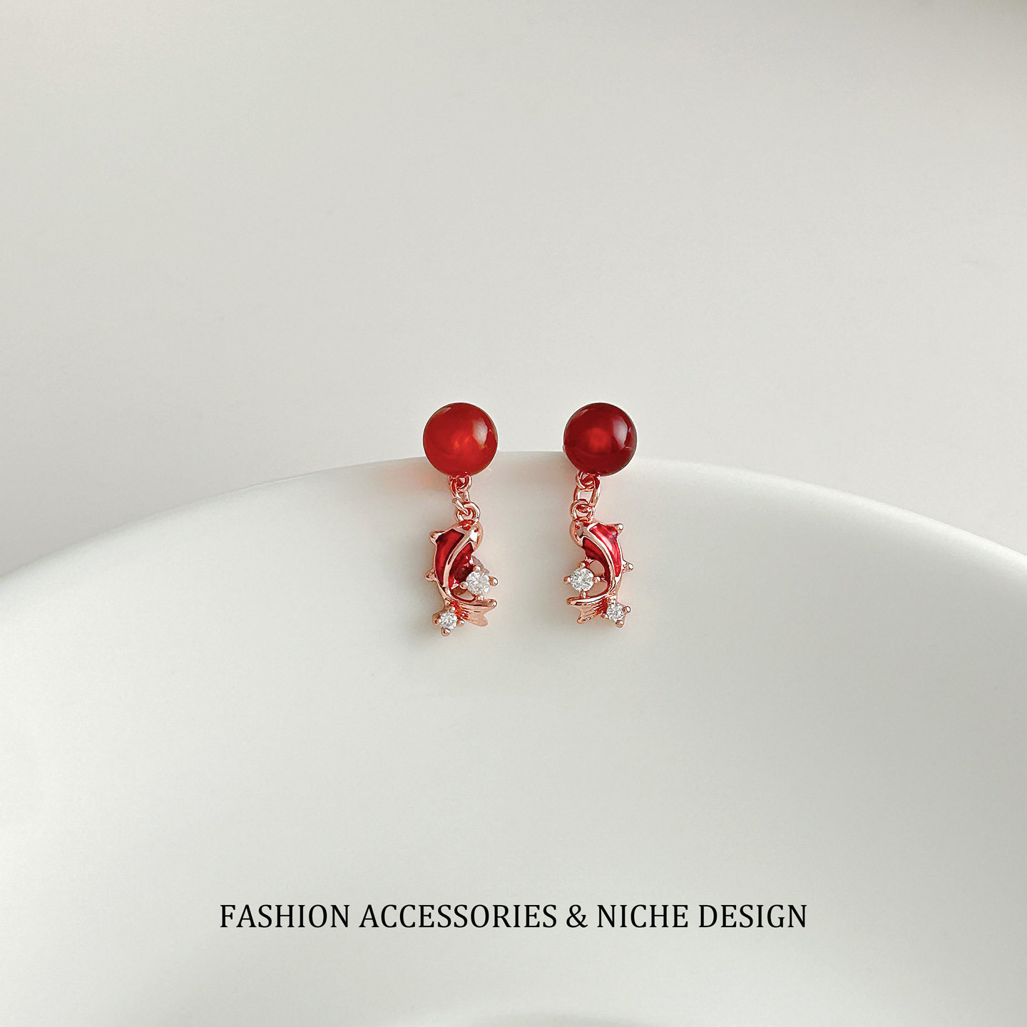 红玛瑙锦鲤耳钉本命年2026新中式感小众国风百搭耳环耳饰送女,饰品/流行首饰/时尚饰品新,耳钉,淘宝优惠券,粉丝福利购,淘宝优惠卷