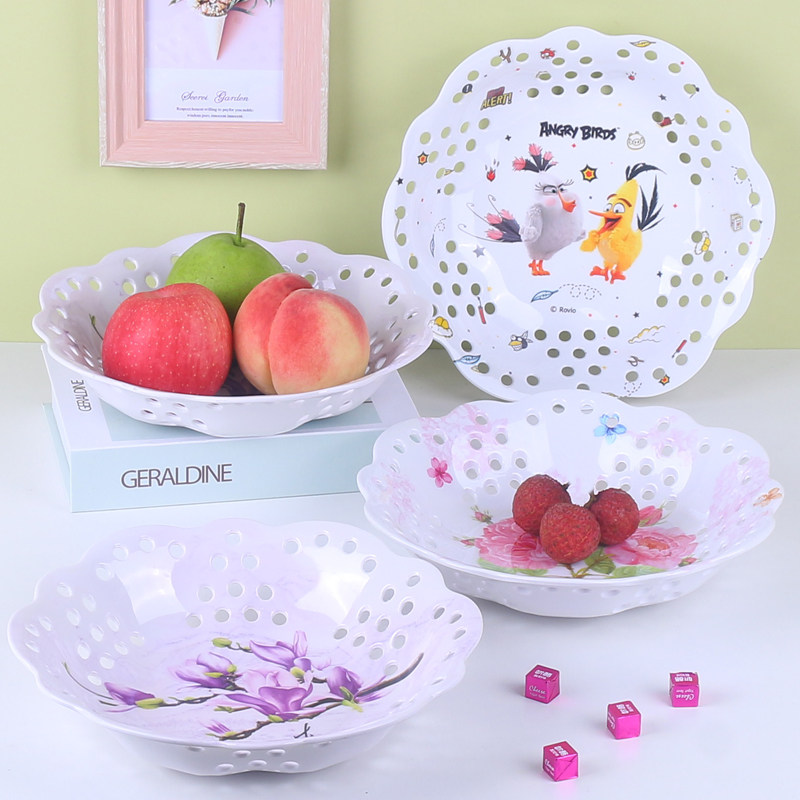 洗菜盆沥水篮家用厨房加厚圆形水果盘密胺漏水塑料茶几果盘零食盘,餐饮具,果盆/果盘/果篮,淘宝优惠券,粉丝福利购,淘宝优惠卷