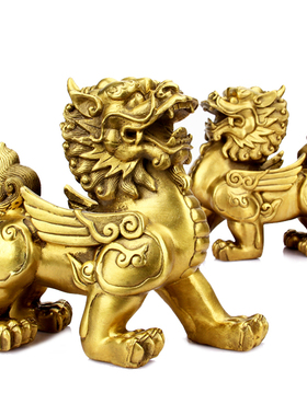 铜貔貅摆件一对纯铜皮丘大小号办公室装饰品