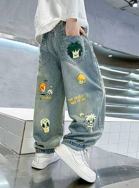 悠卡漫春秋男童牛仔裤厂家直销