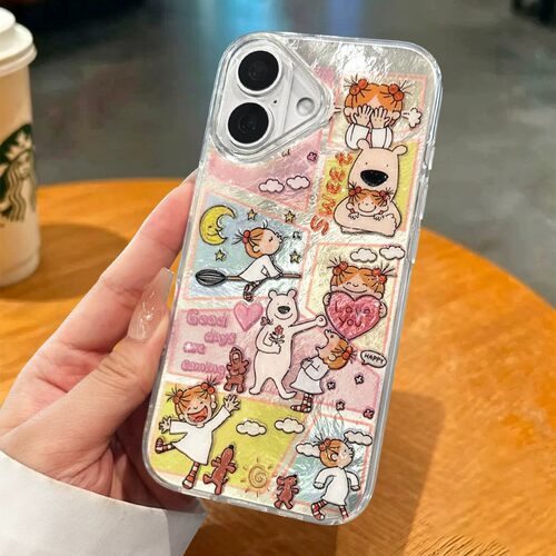 coco酱手机壳适用苹果17promax辣妹风iPhone16大孔15新款14闪粉13