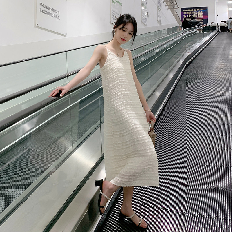 现货买家秀!肌理感重工显瘦百搭吊带连衣裙150-C8188-P100-K158,女装连衣裙,浙宝007（原150)