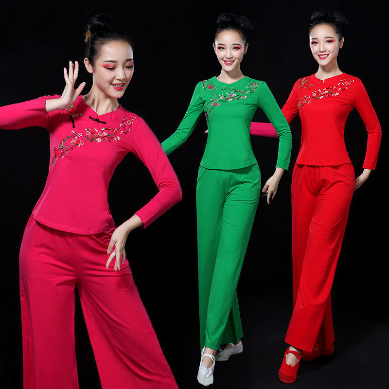 春秋季长袖演出跳舞衣服