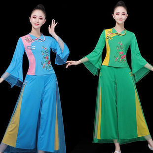 跳广场舞服装女新款套装2025中老年中国风秧歌舞蹈服扇子舞演出服