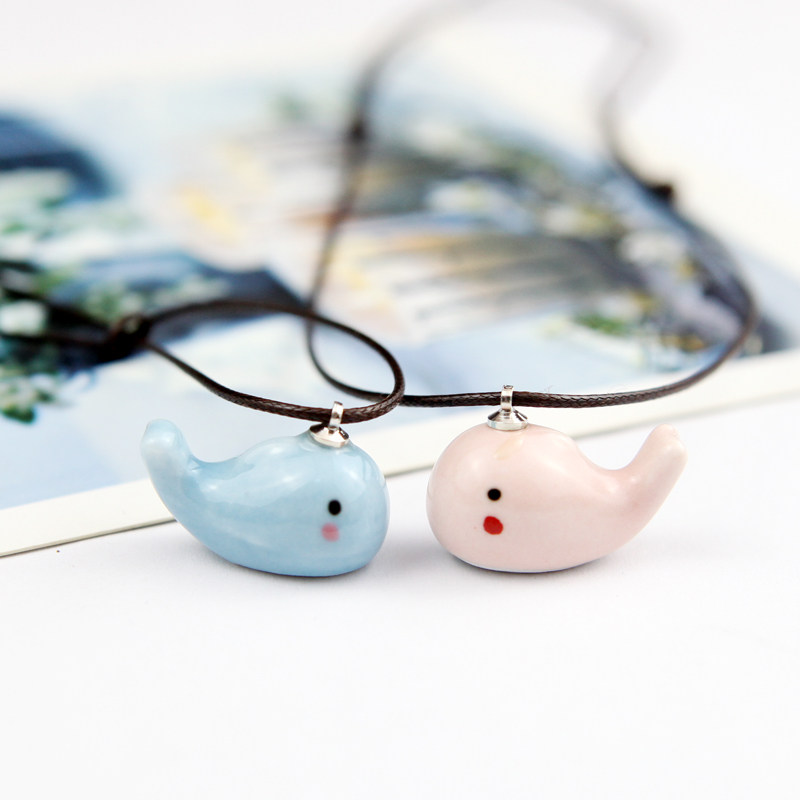 手绘陶瓷海豚项链女 百搭简约颜色釉粉色锁骨链少女心 礼物在类目 饰品/流行首饰/时尚饰品新, 项链中 - 来自Buy2taobao.com提供专业的淘宝代购服务