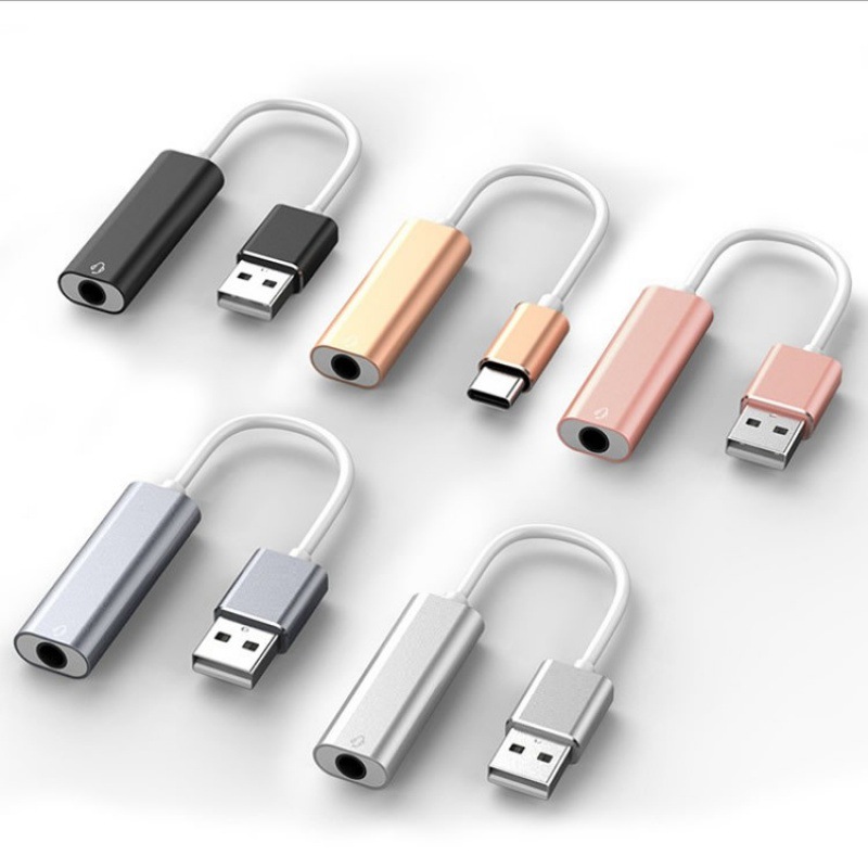 TYPE-C外置声卡安卓手机耳机转换器台式机笔记本电脑免驱动麦克风