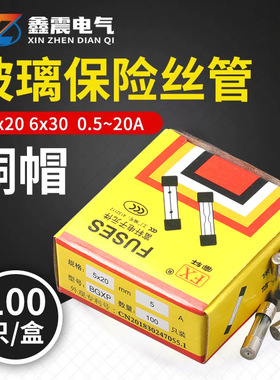 保险管保险丝5x20 玻璃保险丝5*20mm F1AL250V电流1A 1盒100个