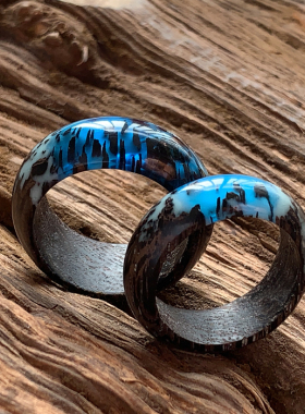 手工小众信物树脂夜光吊坠戒指