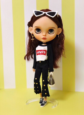 【在售】黑色喇叭裤 娃衣裤子  小布blythe娃衣 ob/az尺寸