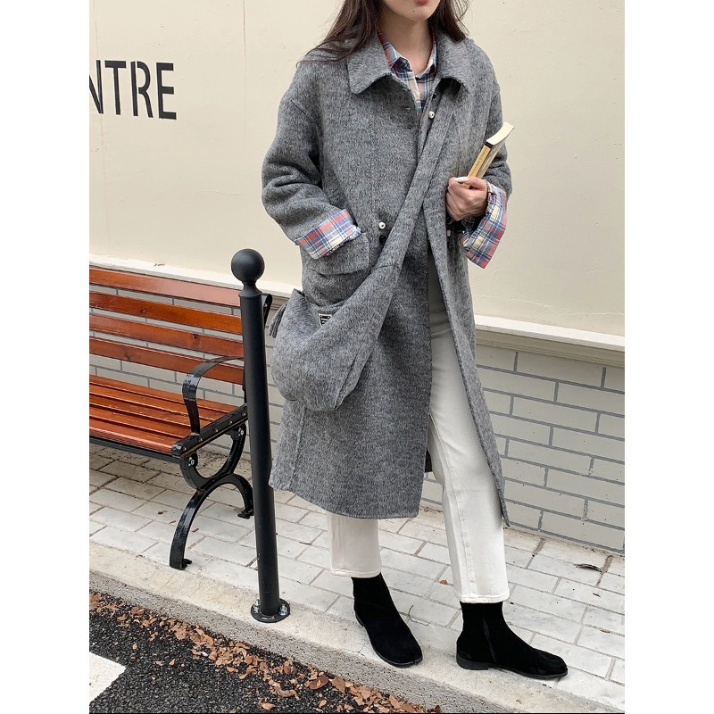 3th Morning 伦敦艺术生 配挂包桑蚕丝双面呢羊毛大衣ZY3496