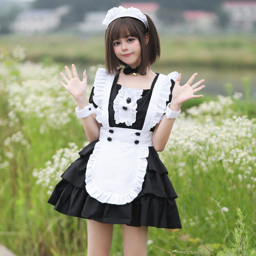 原创 跨境亚马逊 日系秋叶原女仆 蛋糕裙女仆服 COSPLAY演出服
