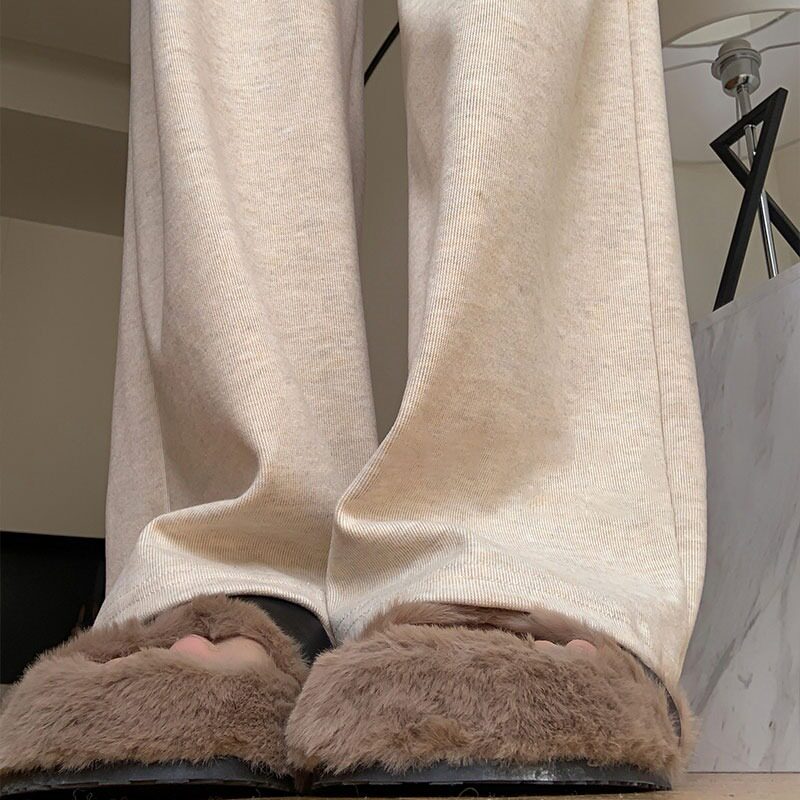 阔腿裤女溜溜布春秋冬季高腰