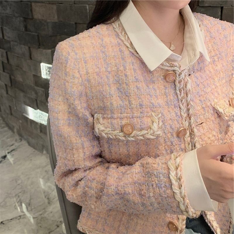 粉色小香风外套春秋女202