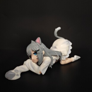 跨境新品 趴姿甘城猫猫 猫娘 美少女 动漫手办模型桌面周边摆件