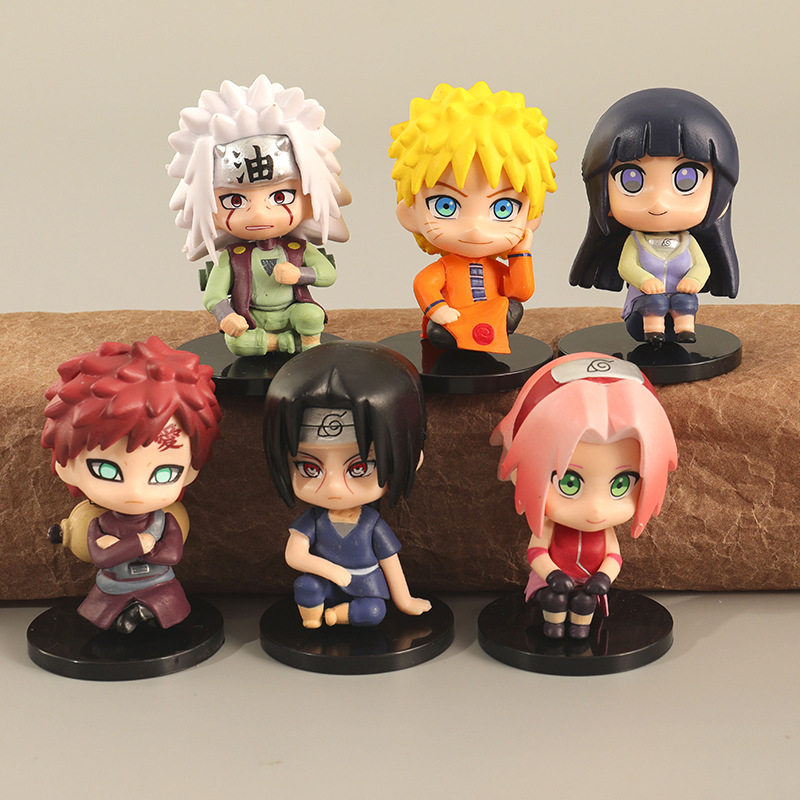 6款坐姿 手办 动漫卡通自来也雏田我爱罗鼬公仔玩具摆件