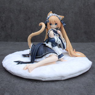 跨境 猫娘 巧克力与香草女仆红豆 椰子女仆毛毯盒装手办模型摆件