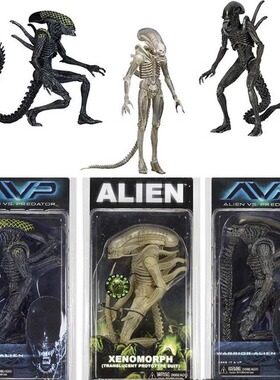 跨境 异形 NECA异形大战铁血战士 Alien第7波AVP异形可动手办模型