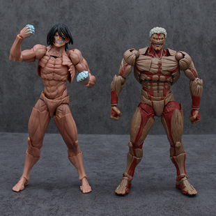 跨境 进击的巨人可动手办 艾伦耶格尔 惊奇山口式KO 铠之巨人模型