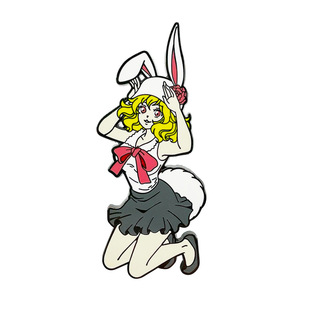 海贼加洛特金属胸针兔女郎徽章 跨境亚马逊动漫同人新款