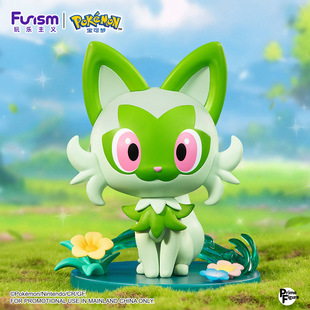 跨境正版玩乐主义宝可梦手办朱紫御三家新叶喵呆火鳄动漫摆件妙蛙