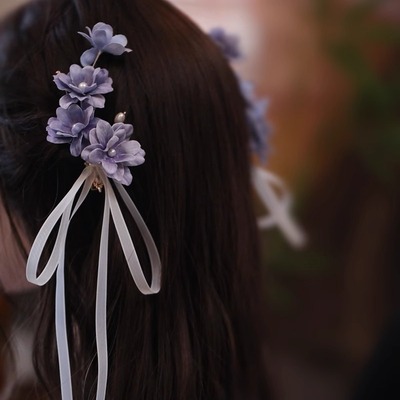 对夹国风洛丽塔长飘带蝴蝶结发饰