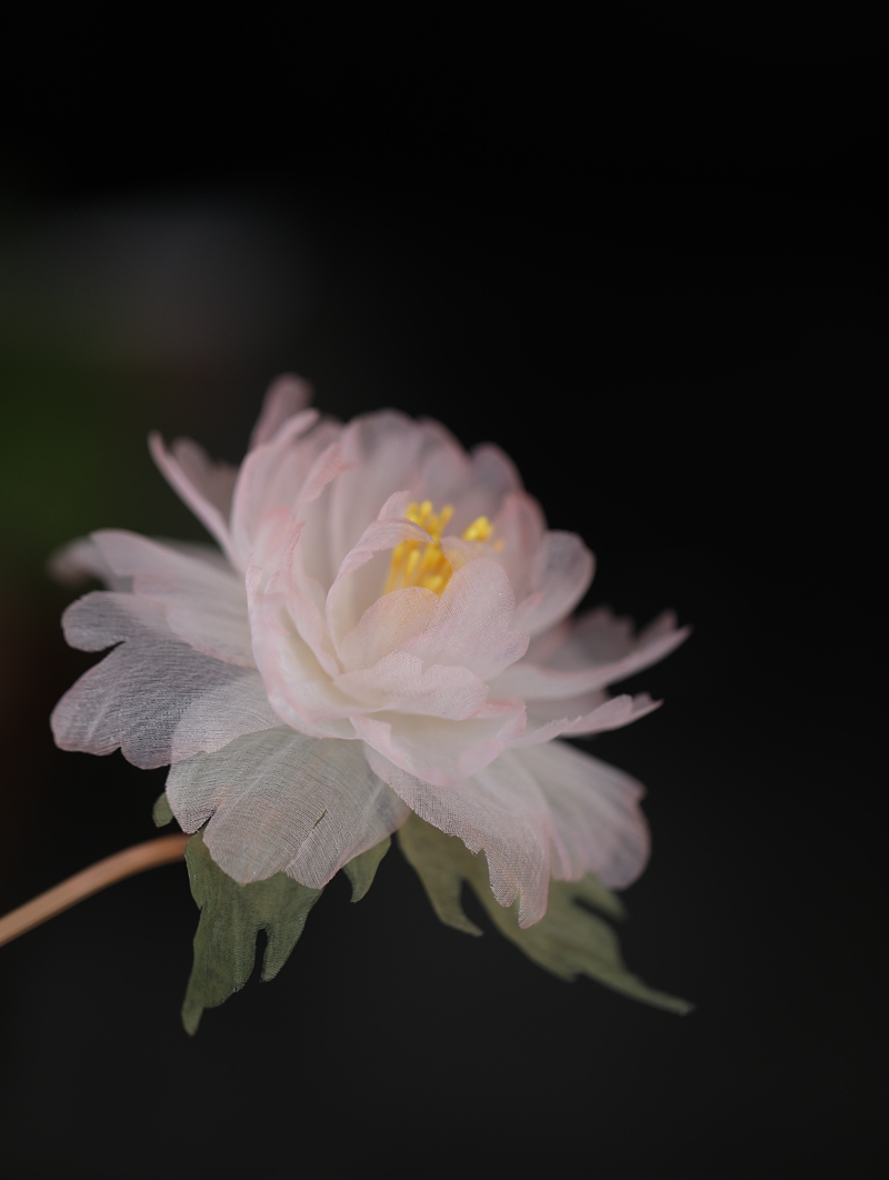 仙女粉~牡丹手工真丝烫花发簪芍药簪子仙美古风发饰汉服甜美头饰