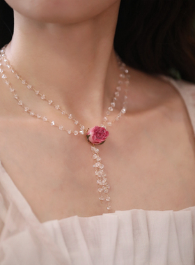 仙女森系永生花项链颈链