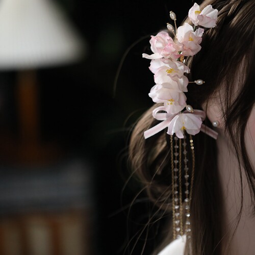 lolita日常森系仙女发夹花苞头